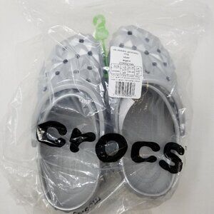 Crocs Unisex Classic Metallic Geometric Clog Women's Size 9 Silver NEW in Bag